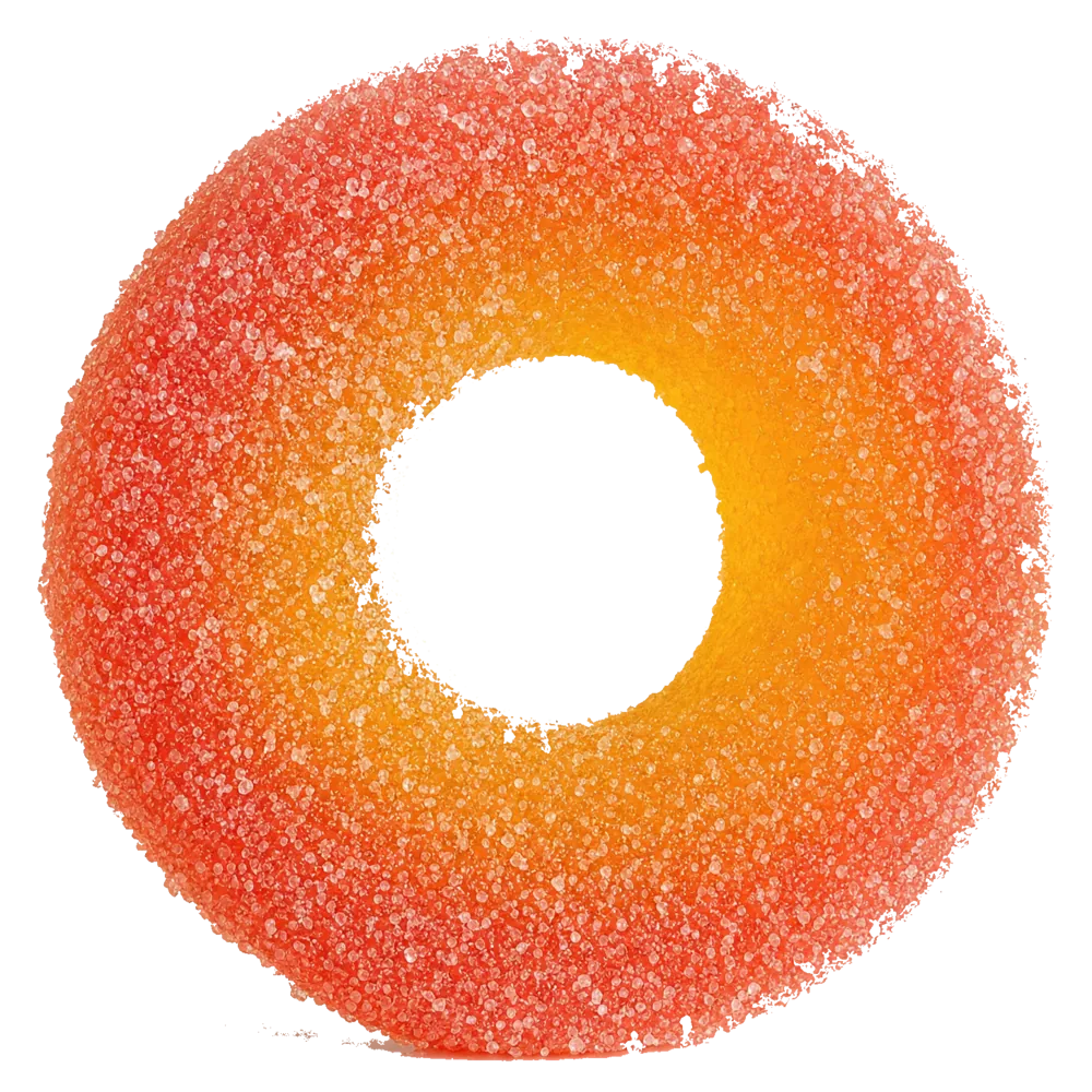 A sugared peach ring